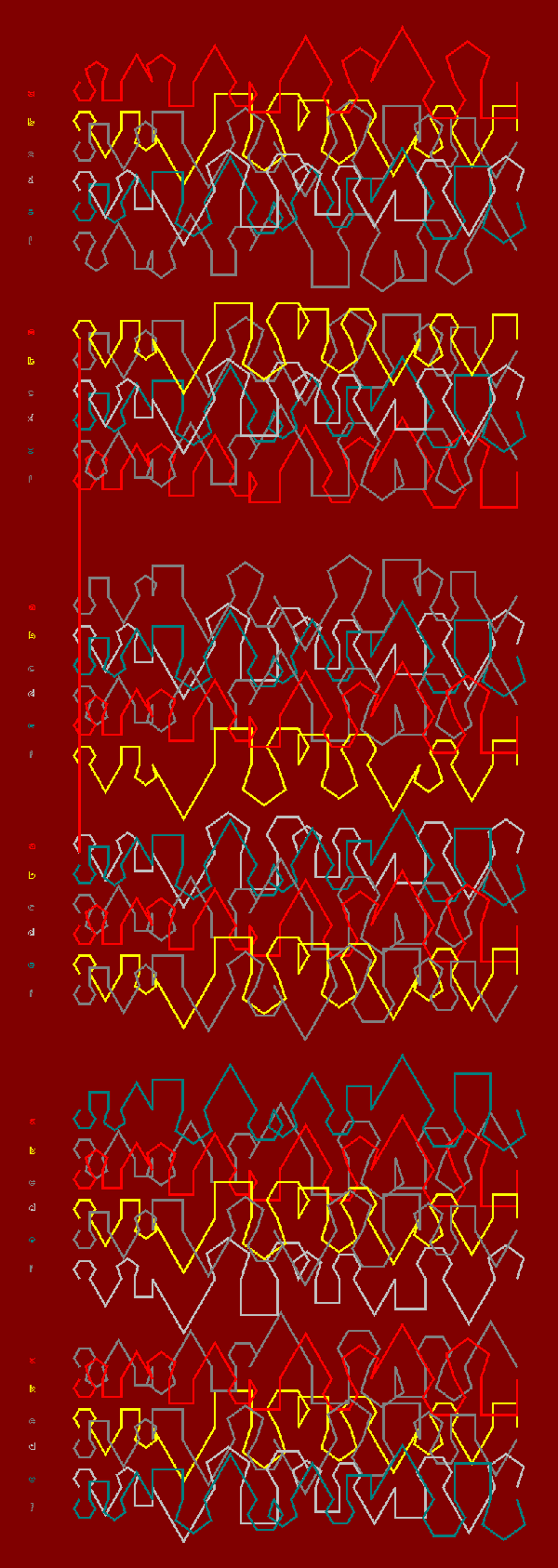 Polygon lines - Note that the orientation of each alternate line is reversed
			vertically.