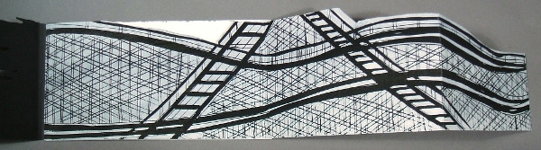 Rollercoaster linocut print